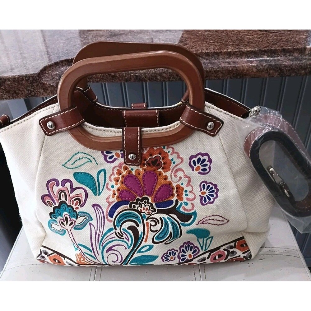 Relic Multicolor Satchel Top Handle Bag Crossbody Strap Pockets Zip Magnetic